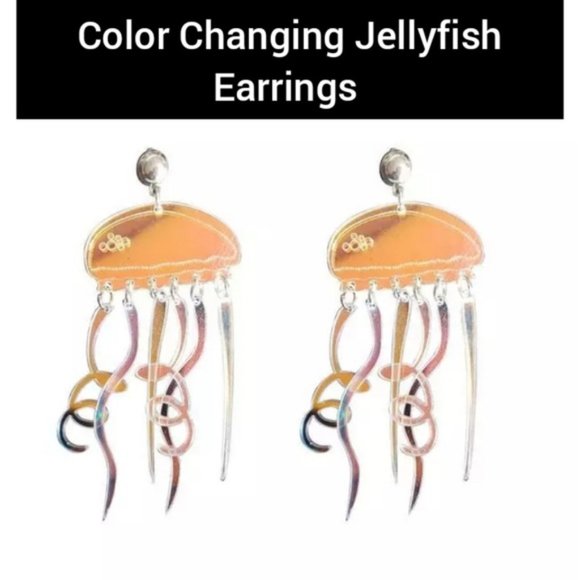 Iridescent Jellyfish earrings - Picture 3 of 7